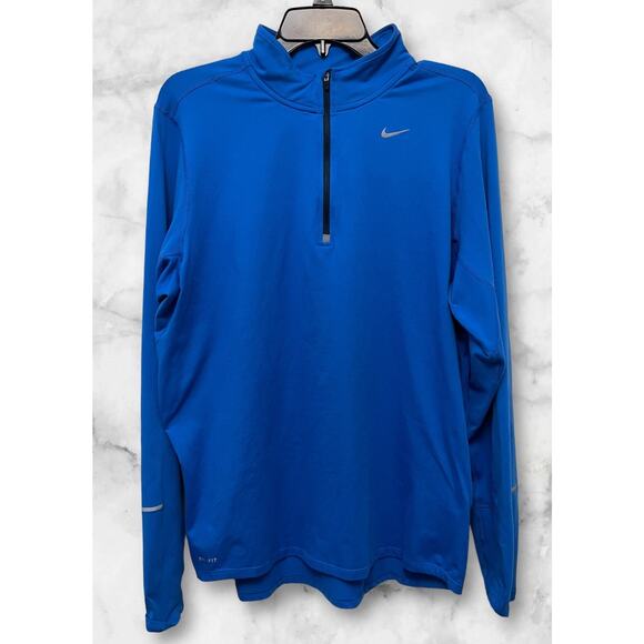 Unisex Womens Mens Blue Nike Running Dri-Fit Jacket Sz Large Athletic Wear Zip - Picture 1 of 4